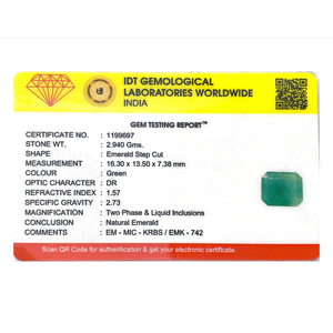 Natural Zambian Emerald 14.7 Carat Loose Gemstone Emerald Cut Green Stone for Fine Jewelry - Product Image 4