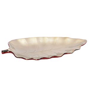 จานเสิร์ฟอาหารรูปทรงใบไม้ทำจากโลหะ - Product Image 1