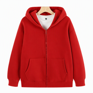 Sweat-shirt unisexe blanc à capuche zippé, coupe classique, décontracté, en coton French Terry, avec poche, manches longues, pour l'automne 2027 - Product Image 5