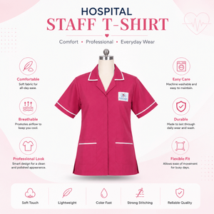 Camiseta Profesional para Personal de Hospital, Uniforme Médico con Cuello y Manga Corta, Diseño Transpirable y Cómodo para el Sector Sanitario - Product Image 3