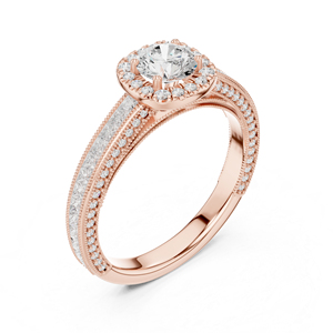 Bague de fiançailles en or blanc 14 carats avec diamant rond cultivé en laboratoire pour femmes |   Nouveau diamant cultivé - Product Image 4