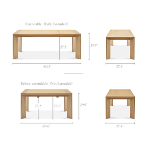 Modern Durable Wooden Dining Table Set with Contemporary Design for Home Apartment Farmhouse Villa Hotel - Product Image 6