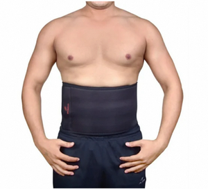 <b>Black</b> Abdominal Binder Waist Trimmer Belt Compression Tummy Support <b>Wrap</b> for Men - Product Image 1