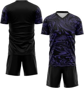 Conjunto de Camisetas de Fútbol Personalizadas con Transferencia Térmica para Hombre, Uniformes de Fútbol Transpirables con Cuello en V y Bolsillos - Product Image 1