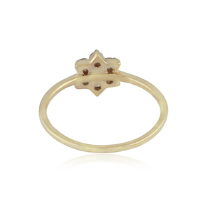 Anillo de banda hecho a mano en oro amarillo de 14k con forma floral de diamante natural, joyería fina al por mayor, anillo de regalo de aniversario para ella. - Product Image 3