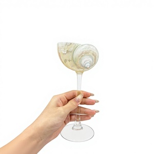 Wholesale Seashell Conch Cup Seashell Wine Glass Handmade Cocktail <b>Goblet</b> Martini Stemware Drinkware Beach Wedding Party Decor - Product Image 1