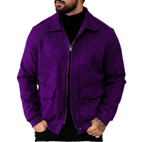 Veste noire décontractée pour homme, col rabattu, fermeture éclair, coupe ajustée, imperméable, respirante, en polyester, couleur unie, hiver, coupe classique
