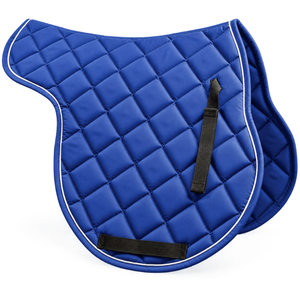 Tapis de selle matelassé en diamant avec sangles de maintien à ligne supérieure incurvée |   Profil rembourré et façonné avec passepoil pour l'équitation - Product Image 1