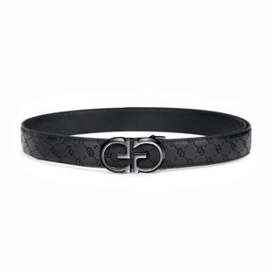 Ceinture en cuir véritable de première qualité pour hommes, boucle automatique en métal noir et or en forme de G, fabrication de qualité supérieure, vente en gros - Product Image 5