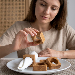 Top Sale Modern Luxury Design Eco-Friendly Durable Wooden Napkin Rings for Table Decoration Kitchen Restaurant Wedding - Product Image 1