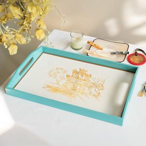 Océan Style Luxe Laque Plateau Multifonctionnel Rectangle Vaisselle Artisanat Décor À La Maison Vietnam Super Pas Cher Bas quantité minimale de commande En Gros - Product Image 3