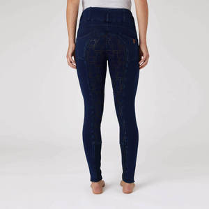 Leggings en jean taille haute pour femme 2026, longueur intégrale, extensibles dans les quatre sens, avec poches, en coton élasthanne, taille élastique, couleur unie - Product Image 2