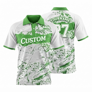 เสื้อโปโลผู้ชายสั่งทำพิเศษ ระบายอากาศ แห้งเร็ว แขนสั้น สวมใส่สบาย พิมพ์ลายด้วยความร้อน โพลีเอสเตอร์ 100% ขายส่ง - Product Image 1