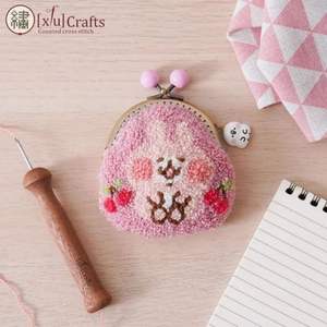 Kit de bordado de monedero de animales pequeños hecho a mano de alta calidad, técnica de aguja perforadora para costura de plástico - Product Image 5