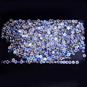 Piedra lunar blanca AAA+ de 4 mm, cabujón redondo, piedra lunar arcoíris natural con destellos azules brillantes, gemas semipreciosas para joyería. - Product Image 1