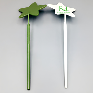 Miroir à cils en forme d'étoile de Rabia Miraal Industries, couleur verte et blanche, avec impression de logo personnalisé - Product Image 1