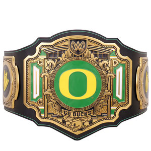 Ceinture de championnat personnalisée FITLER SPORTS Oregon Ducks pour le style Legacy, en cuir, avec plaques en laiton pour la lutte poids lourd, 2,5 kg - Product Image 1