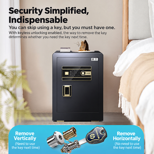 Coffre-fort intelligent avec empreinte digitale, mot de passe, clé, alarme Wi-Fi, porte en acier épaissi, antivol, pour la maison et le bureau, stockage sécurisé des objets de valeur - Product Image 5
