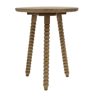 Mesa Auxiliar de Madera Maciza de Mindi de la Colección Bobby de Mebel International, Acabado Natural, Muebles Minimalistas para Dormitorio, Sala de Estar - Product Image 5