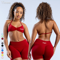 Shorts de sport et leggings pour femmes en nylon compressif, taille haute, pour fitness, yoga, entraînement et cyclisme, personnalisables, en ensembles de vêtements de sport