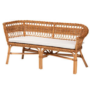 DreamCraft Banc en rotin rembourré mélangé de polyester Chaise de salon élégante Origine du Vietnam - Product Image 2