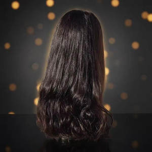 HAIR4WIG Perruque Kosher juive en cheveux brésiliens, à pointes à simple tirage, avec attache tissée, style noir - Product Image 1