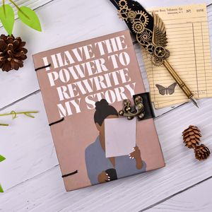 Motivational Quote <b>Lock</b> <b>Diary</b> A5 Handmade Journal “Rewrite My Story” Premium Vintage Notebook with Metal <b>Lock</b> for Personal Dairy - Product Image 2