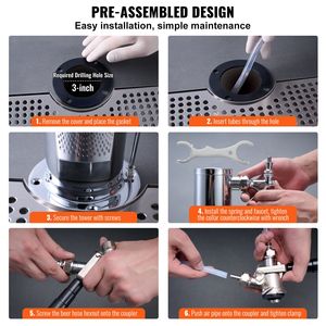 Kit de tour de distribution de bière en acier inoxydable à double robinet avec régulateur CGA320 et double manomètre pour événements - Product Image 6
