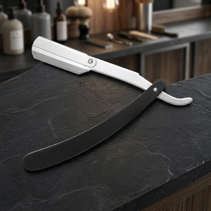 Professional Stainless Steel Straight Edge <b>Razor</b> Plastic for Men Barber Shop Shaving Tool <b>Single</b> <b>Blade</b> Manual Body Shaving - Product Image 5