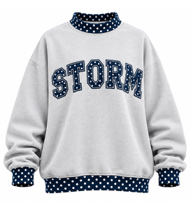 Sudadera Oversize Personalizada para Mujer con Cuello Alto, Diseño a Cuadros, Apliques de Letras, 100% Algodón, Informal, para Otoño - Product Image 5