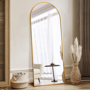 Large Size Luxury Gold Full Length Home Decor Arched Wall <b>Mirror</b> Floor Standing Dressing Wall <b>Mirror</b> - Product Image 3