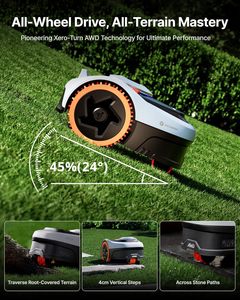 Tondeuse robotisée Segway Navimow i205 AWD sans limiteur de zone, transmission intégrale pour pentes jusqu'à 45% - Product Image 4