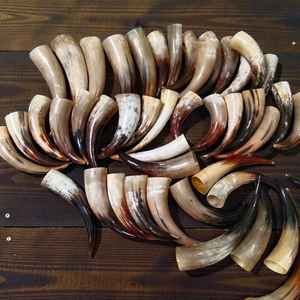 Cuerno Vikingo de Lujo Pulido a Mano, Taza de Cuerno Natural de 500 ml de Capacidad, a Prueba de Fugas, Estilo Nórdico Medieval - Product Image 1