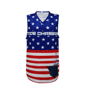 ชุดบาสเก็ตบอลชายแบบสปอร์ตแวร์ผ้าสแปนเด็กซ์/ไนลอนระบายอากาศพิมพ์ลายธงชาติอเมริกันแบบซับลิเมชั่นสั่งทำสีได้ขายส่ง - Product Image 2