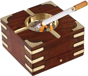 Handmade Aluminum Square American Style Smokeless <b>Ashtray</b> for Cigar and Cigarettes 4.5x4.5x2.5 Inches Premium Smoking Accessory - Product Image 4