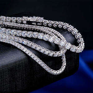 wholesale custom high end mens womens hip hop iced out jewelry real 14k white <b>gold</b> d vvs lab grown diamond tennis bracelet - Product Image 1