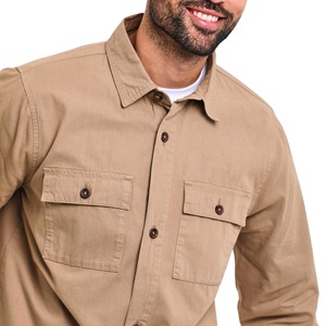 Men's Spandex/Nylon Jumbo Corduroy Turn-<b>down</b> Collar Single Breasted Button-Up Breathable Sustainable Anti-pilling Shacket Coat - Product Image 2