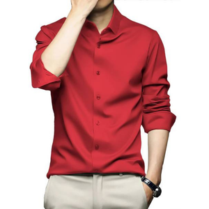 Chemise habillée homme à manches longues infroissable, sans repassage, séchage rapide, collection printemps, 95% polyester, fabricant OEM - Product Image 4
