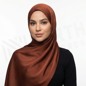 Hiyab de poliéster de color sólido para mujer, chifón suave al tacto, para uso diario, pañuelo étnico de Oriente Medio. - Product Image 4