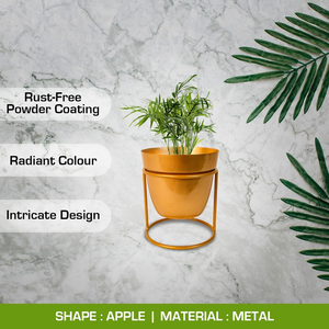 Maceta de Metal Dorada con Soporte de Hierro, Elegante Porta Macetas Elevado para Decoración Moderna de Interiores, Estilo de Jardín, Decoración de Hogar de Lujo - Product Image 6