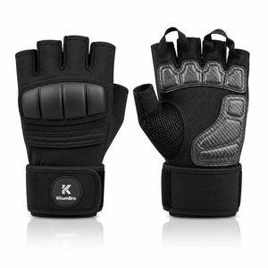KhumBro <b>Half</b> Finger Cycling Gloves Gel Padding Adjustable Wrist Strap Quick Drying Breathable Non <b>Slip</b> Design Polyester for Men - Product Image 3
