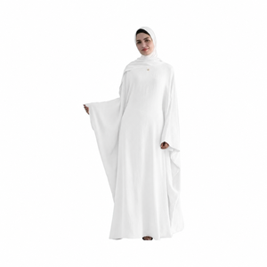 Abaya décontractée grande taille ODM en gros pour femmes, coupe ample, longueur maxi, robe antistatique avec hijab et manches longues - Product Image 1