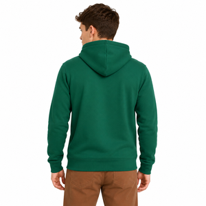 Sweat-shirts à capuche vert pour hommes en molleton de coton, couleur unie, décontractés, avec poche, vente en gros, OEM, personnalisés, style Y2K Streetwear, USA - Product Image 2