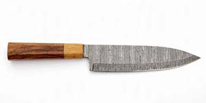 Couteau de chef de cuisine en acier damas forgé à la main, manche ergonomique en bois - Product Image 5