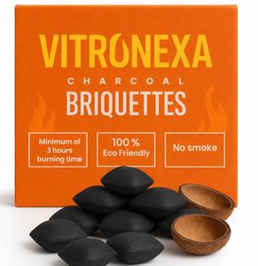 Briquetas de Carbón de Cáscara de Coco para Barbacoa, Alto Calor, 3 Horas de Duración, 55-75% de Carbono Fijo, Fabricante de la India - Product Image 3