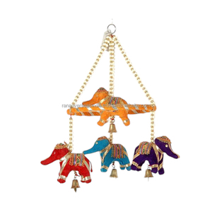 Carillón de viento de elefante de algodón para colgar en la pared de estilo Vintage de buena calidad con campana de Metal Ideal para entrada y ventana - Product Image 5