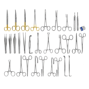 Kit Básico de Cirugía Mayor de 108 Piezas, Juego de Instrumentos Médicos Quirúrgicos de Grado Alemán, Pinzas Crile, Tijeras, Portaagujas, Pinzas para Toallas - Product Image 1