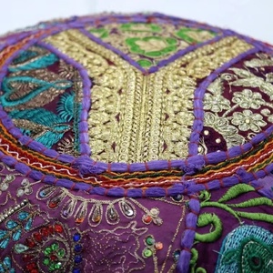 Patchwork Boho coussin de sol bohème fait à la main taie d'oreiller Hippie housse de coussin - Product Image 1