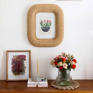 Modern Bohemian Rattan Picture <b>Frame</b> Handmade <b>Wall</b> Art Display <b>Frame</b> Natural Cane Wooden Photo <b>Frame</b> Home Decoration - Product Image 2