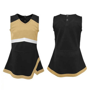 Tenue de cheerleading pour adultes Econex Sports, robe noire et blanche style jupe, pompons, logo imprimé par sublimation sur le devant - Product Image 5